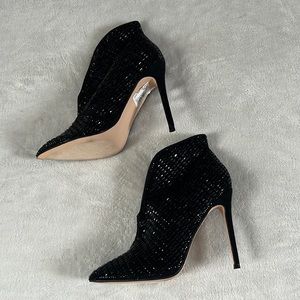 De Blossom collection leather rhinestones high heels ankle boots heels